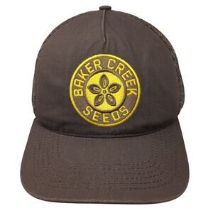 Baker Creek Seeds Snapback Trucker Hat Brown OS Adjustable Mesh Back Graffiti